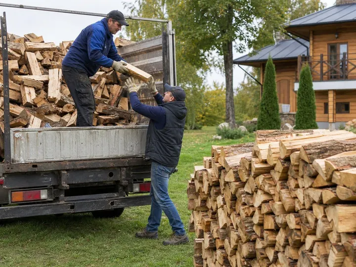 Разгрузка дров в подвал или цоколь в Лобне